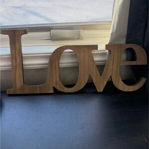 Brown Wooden Love Sign Wall Decor